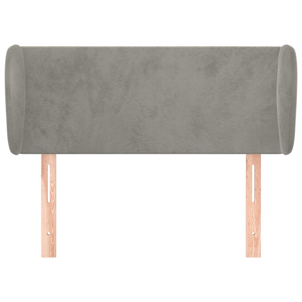 Hoofdbord met randen 83x23x78/88 cm fluweel lichtgrijs is nu te koop bij PeponiXL, paradijselijk wonen!