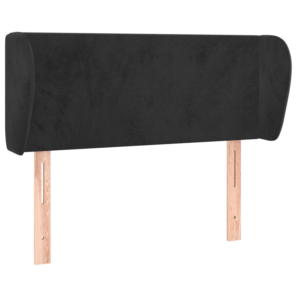 Hoofdbord met randen 83x23x78/88 cm fluweel zwart is nu te koop bij PeponiXL, paradijselijk wonen!
