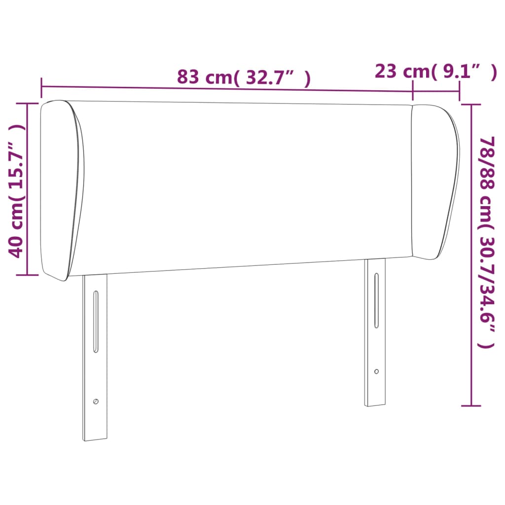 Hoofdbord met randen 83x23x78/88 cm fluweel zwart is nu te koop bij PeponiXL, paradijselijk wonen!