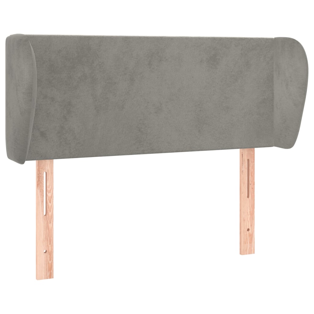 Hoofdbord met randen 93x23x78/88 cm fluweel lichtgrijs is nu te koop bij PeponiXL, paradijselijk wonen!