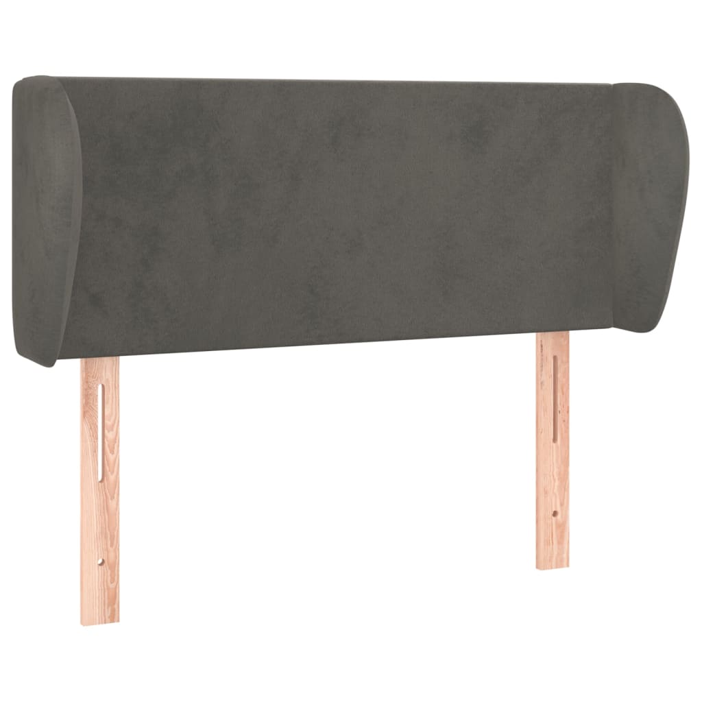 Hoofdbord met randen 103x23x78/88 cm fluweel donkergrijs is nu te koop bij PeponiXL, paradijselijk wonen!