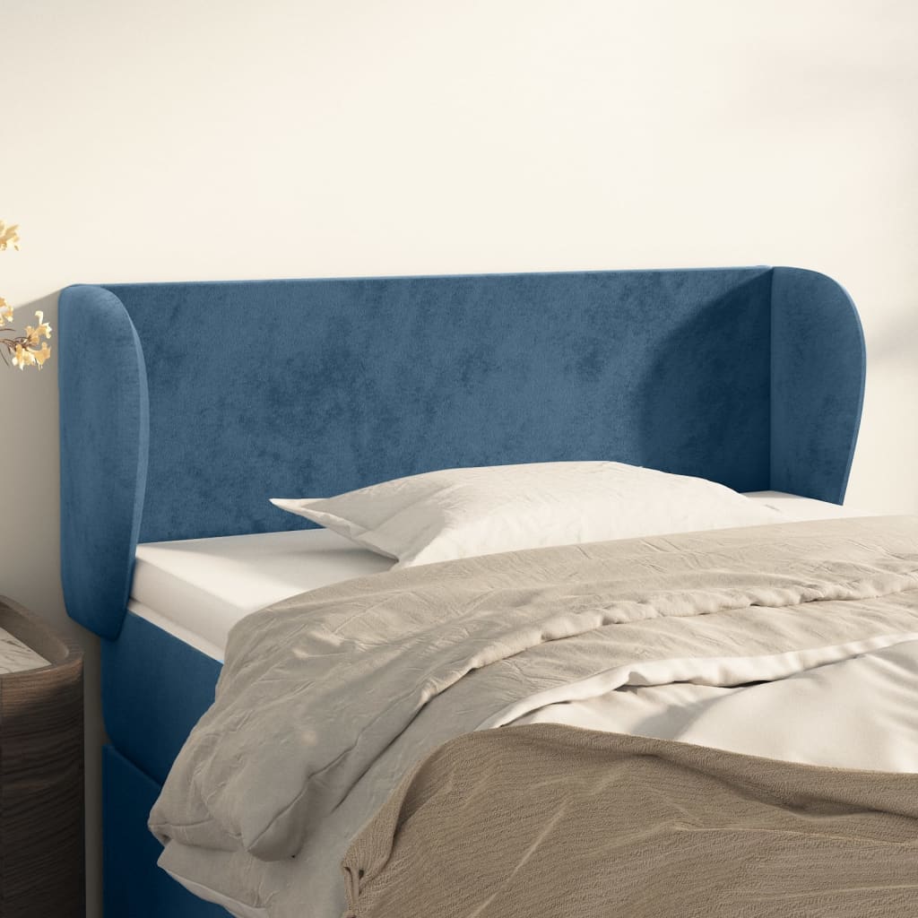 Hoofdbord met randen 103x23x78/88 cm fluweel donkerblauw is nu te koop bij PeponiXL, paradijselijk wonen!