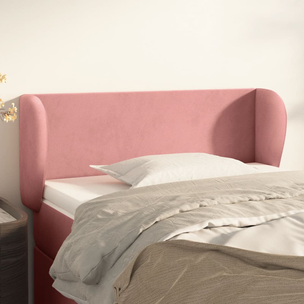 Hoofdbord met randen 103x23x78/88 cm fluweel roze is nu te koop bij PeponiXL, paradijselijk wonen!