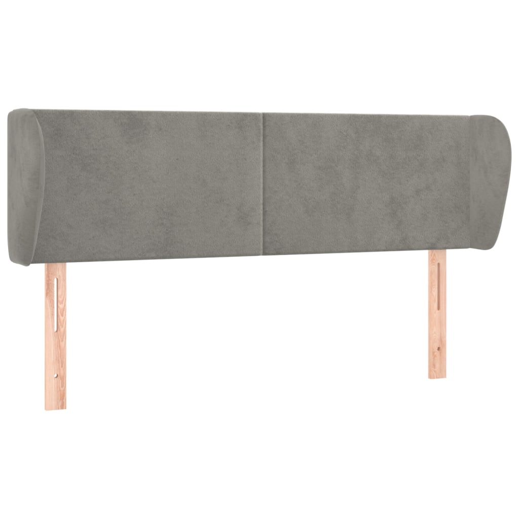 Hoofdbord met randen 147x23x78/88 cm fluweel lichtgrijs is nu te koop bij PeponiXL, paradijselijk wonen!