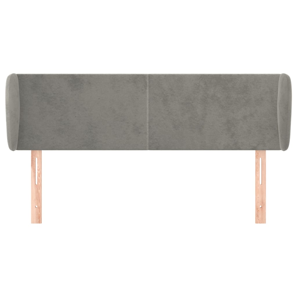 Hoofdbord met randen 147x23x78/88 cm fluweel lichtgrijs is nu te koop bij PeponiXL, paradijselijk wonen!