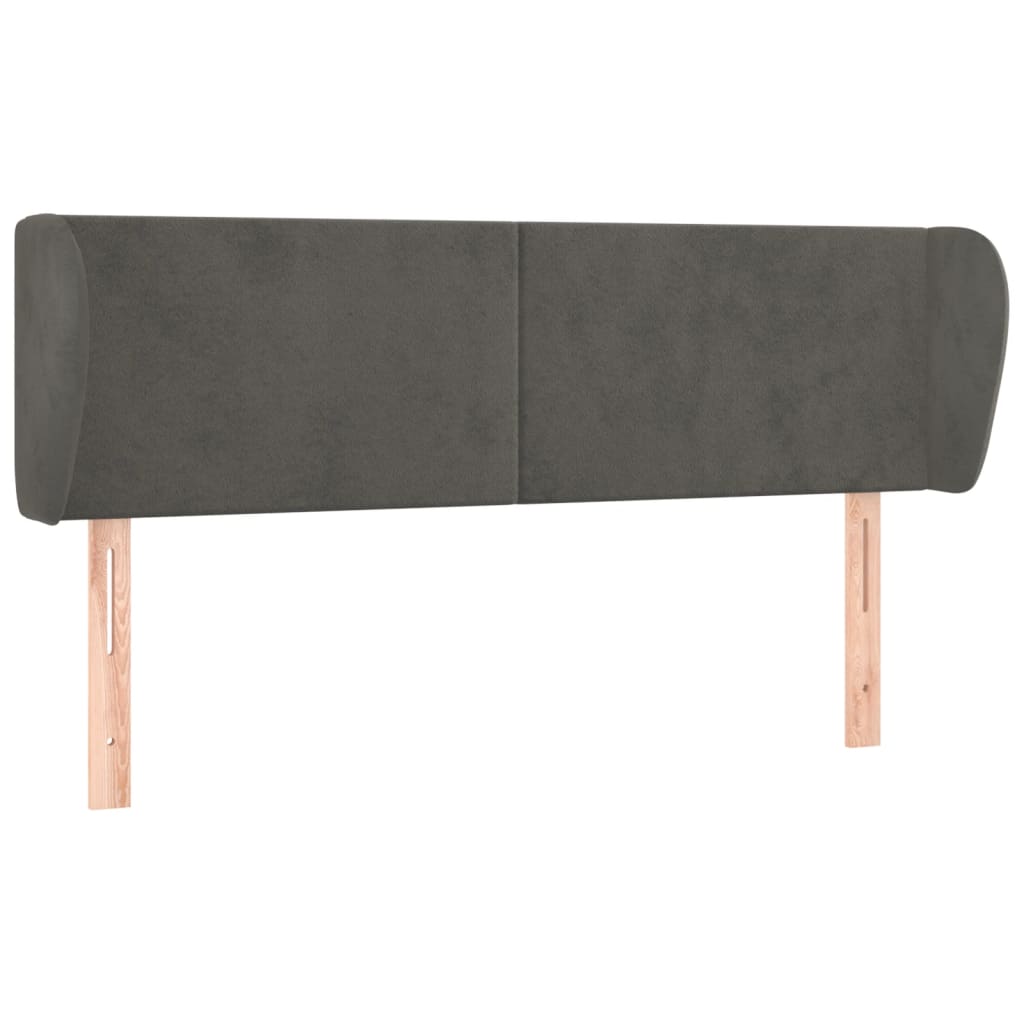 Hoofdbord met randen 147x23x78/88 cm fluweel donkergrijs is nu te koop bij PeponiXL, paradijselijk wonen!