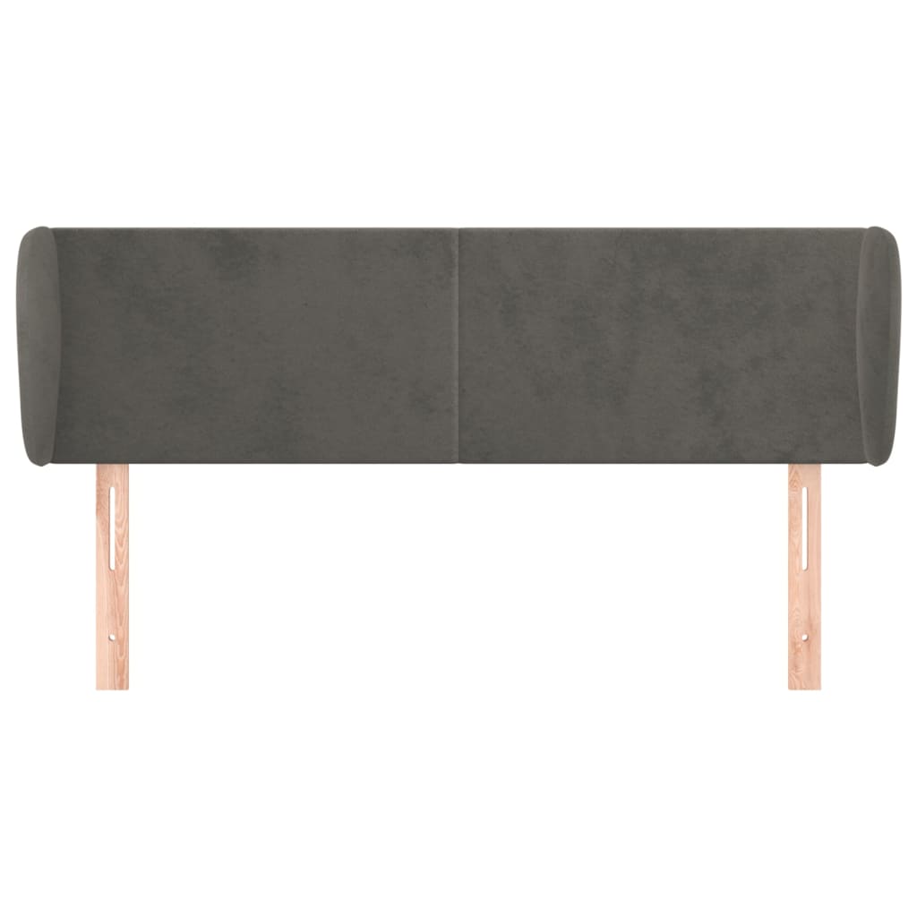 Hoofdbord met randen 147x23x78/88 cm fluweel donkergrijs is nu te koop bij PeponiXL, paradijselijk wonen!