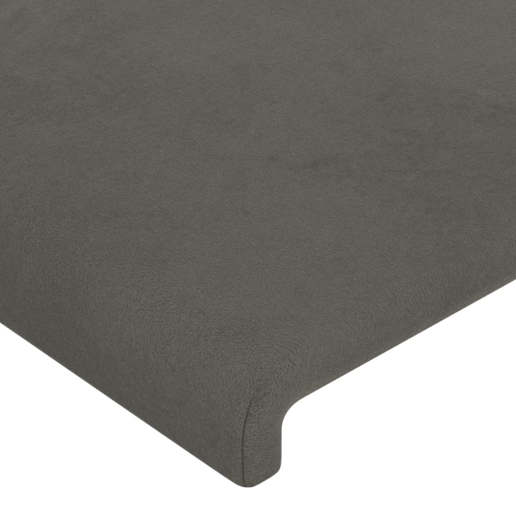 Hoofdbord met randen 147x23x78/88 cm fluweel donkergrijs is nu te koop bij PeponiXL, paradijselijk wonen!