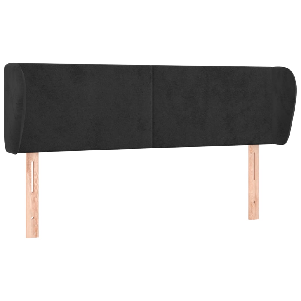 Hoofdbord met randen 147x23x78/88 cm fluweel zwart is nu te koop bij PeponiXL, paradijselijk wonen!