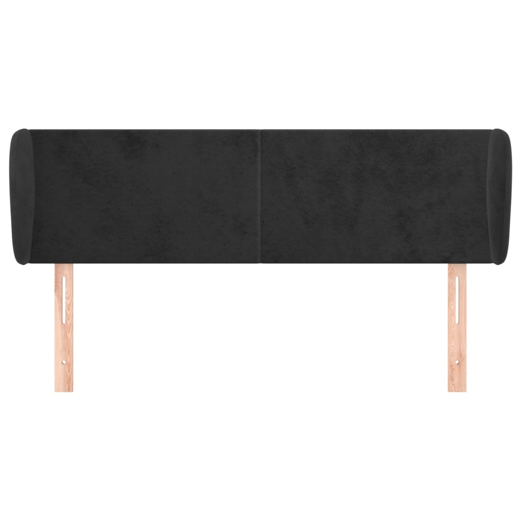 Hoofdbord met randen 147x23x78/88 cm fluweel zwart is nu te koop bij PeponiXL, paradijselijk wonen!