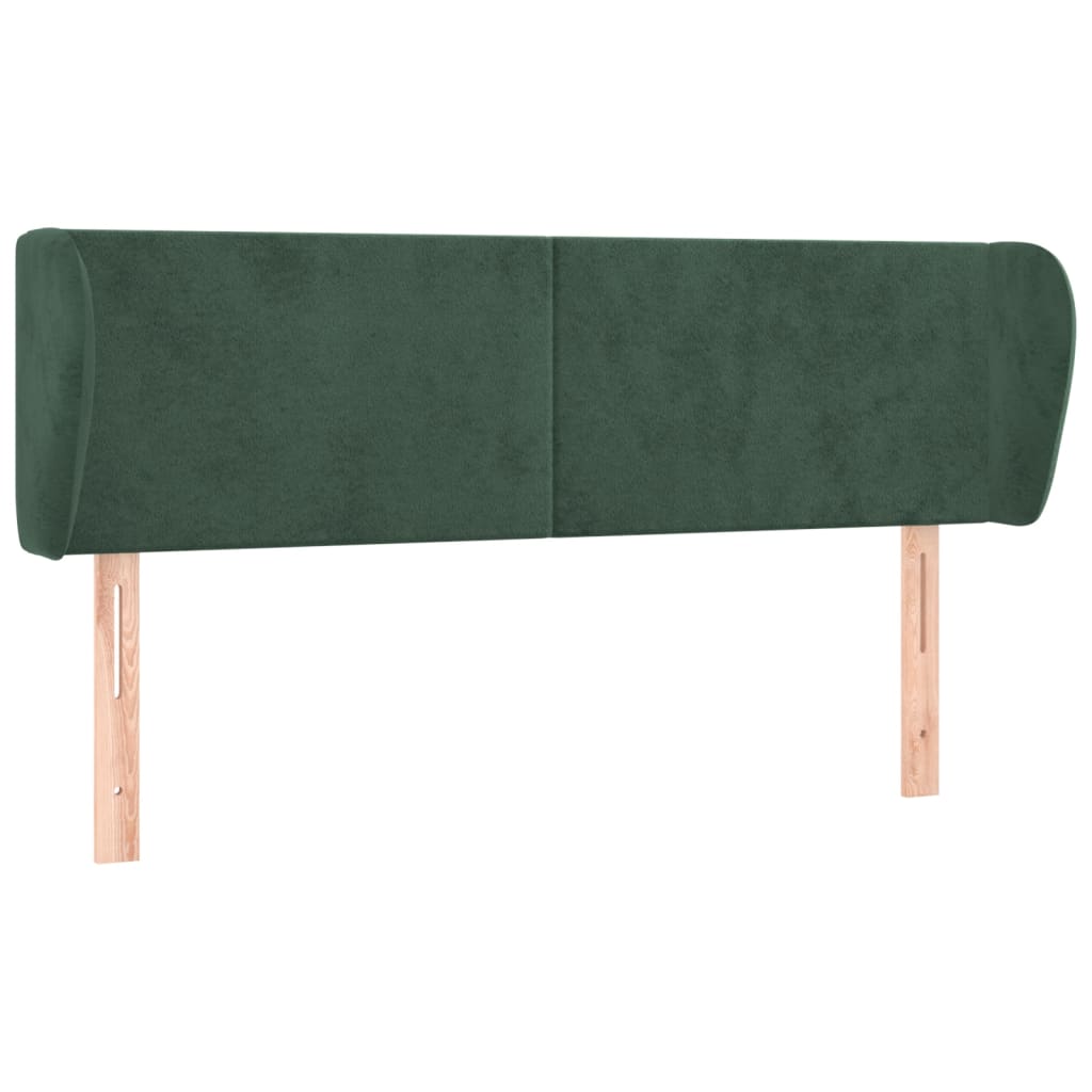 Hoofdbord met randen 147x23x78/88 cm fluweel donkergroen is nu te koop bij PeponiXL, paradijselijk wonen!