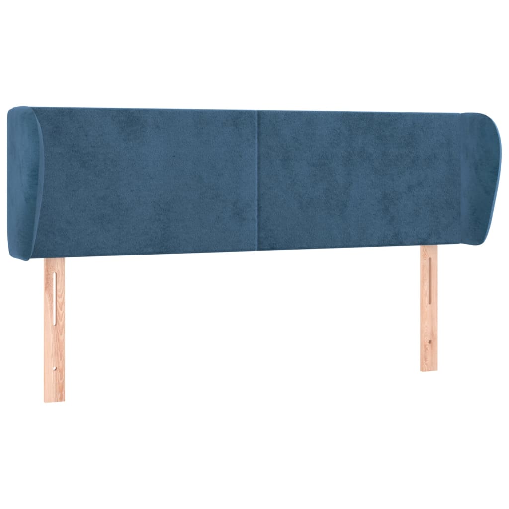 Hoofdbord met randen 147x23x78/88 cm fluweel donkerblauw is nu te koop bij PeponiXL, paradijselijk wonen!