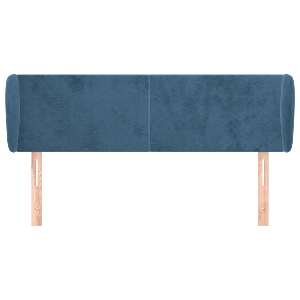 Hoofdbord met randen 147x23x78/88 cm fluweel donkerblauw is nu te koop bij PeponiXL, paradijselijk wonen!