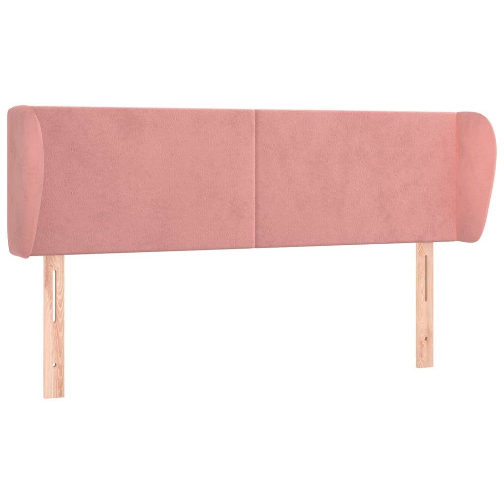 Hoofdbord met randen 147x23x78/88 cm fluweel roze is nu te koop bij PeponiXL, paradijselijk wonen!