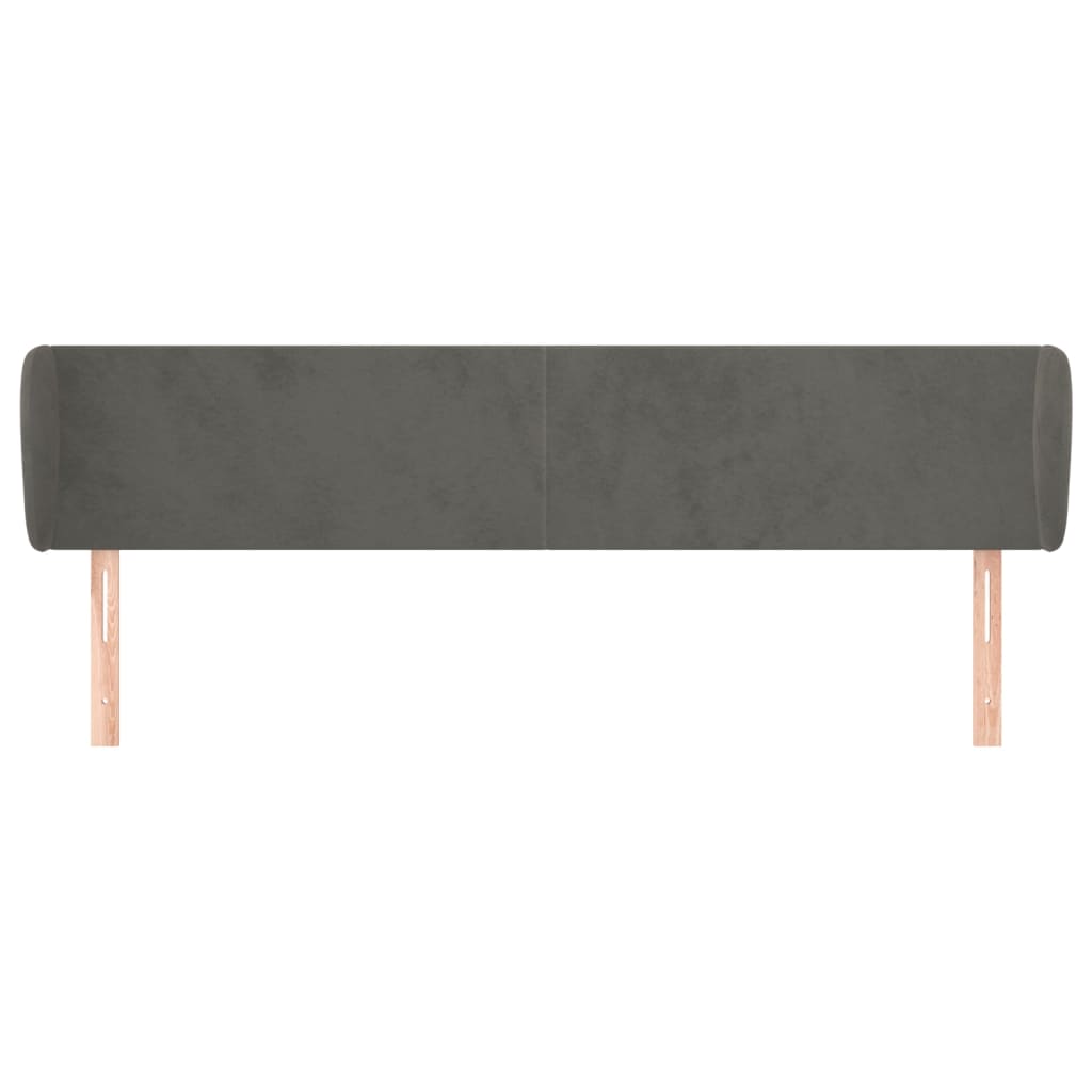 Hoofdbord met randen 163x23x78/88 cm fluweel donkergrijs is nu te koop bij PeponiXL, paradijselijk wonen!