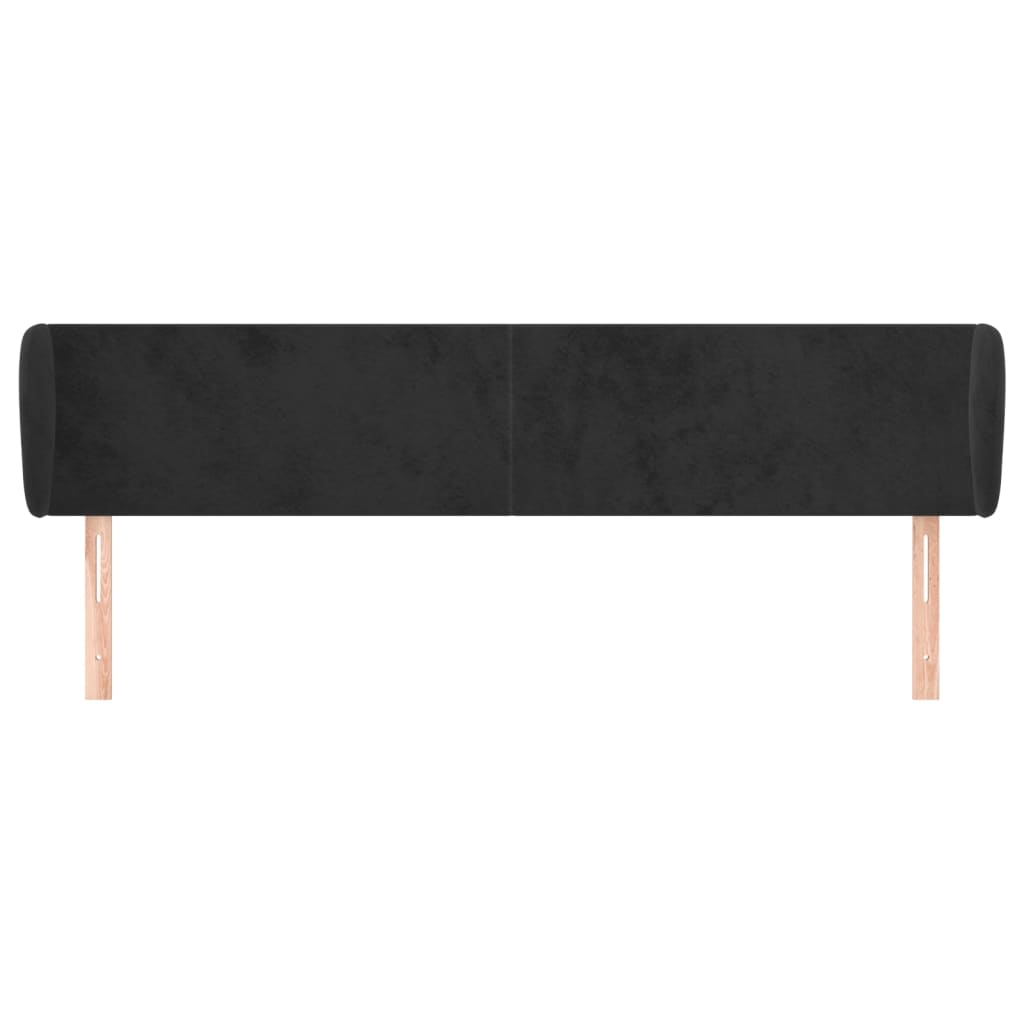 Hoofdbord met randen 163x23x78/88 cm fluweel zwart is nu te koop bij PeponiXL, paradijselijk wonen!