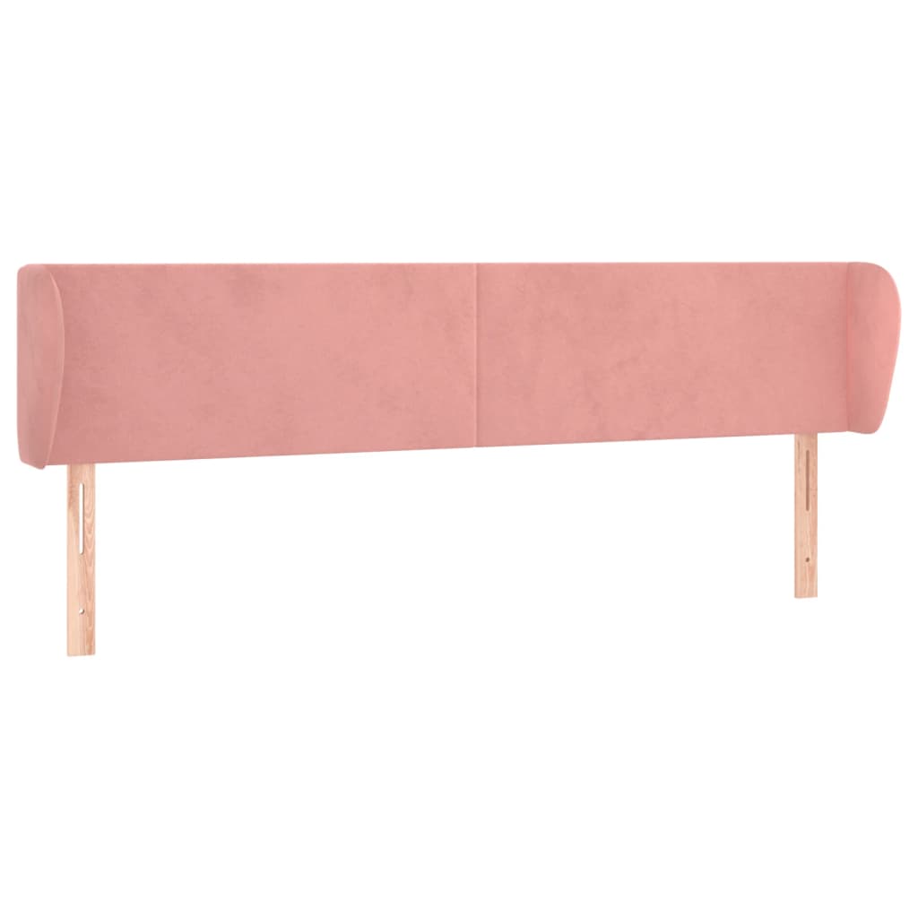 Hoofdbord met randen 163x23x78/88 cm fluweel roze is nu te koop bij PeponiXL, paradijselijk wonen!