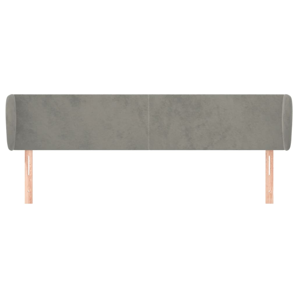 Hoofdbord met randen 183x23x78/88 cm fluweel lichtgrijs is nu te koop bij PeponiXL, paradijselijk wonen!