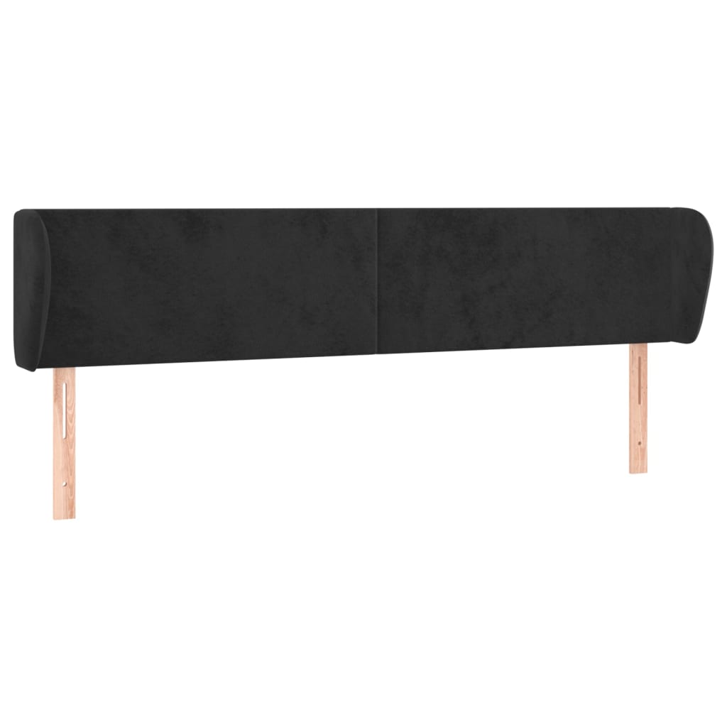 Hoofdbord met randen 183x23x78/88 cm fluweel zwart is nu te koop bij PeponiXL, paradijselijk wonen!
