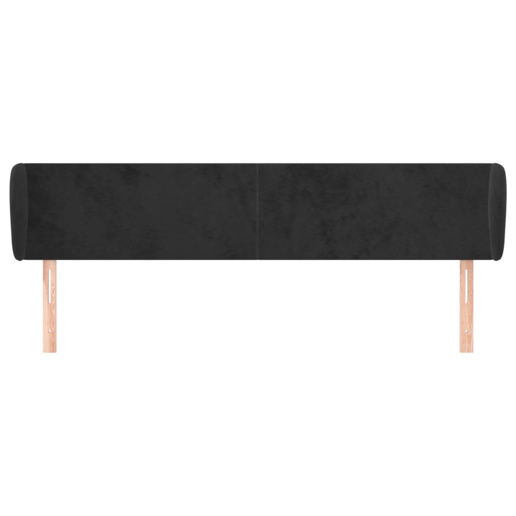 Hoofdbord met randen 183x23x78/88 cm fluweel zwart is nu te koop bij PeponiXL, paradijselijk wonen!