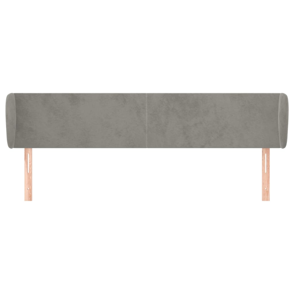 Hoofdbord met randen 203x23x78/88 cm fluweel lichtgrijs is nu te koop bij PeponiXL, paradijselijk wonen!