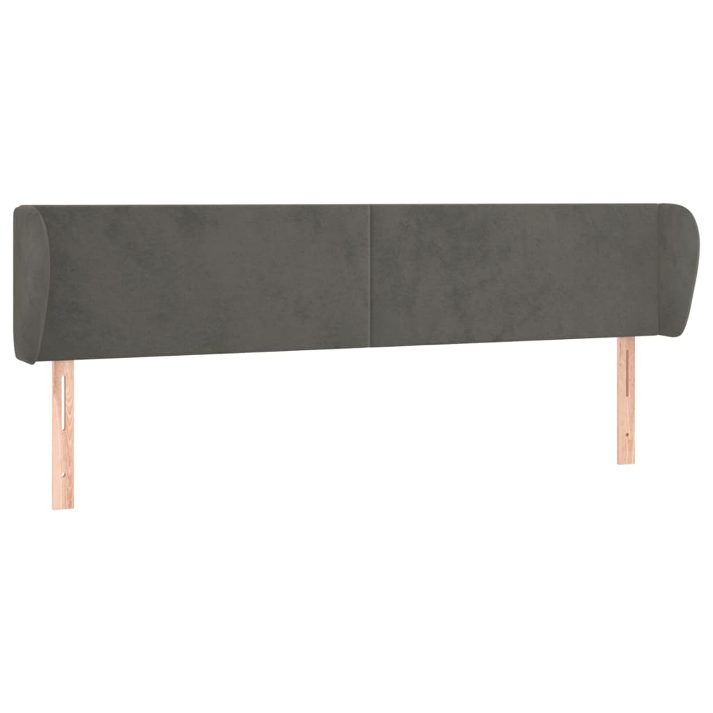 Hoofdbord met randen 203x23x78/88 cm fluweel donkergrijs is nu te koop bij PeponiXL, paradijselijk wonen!