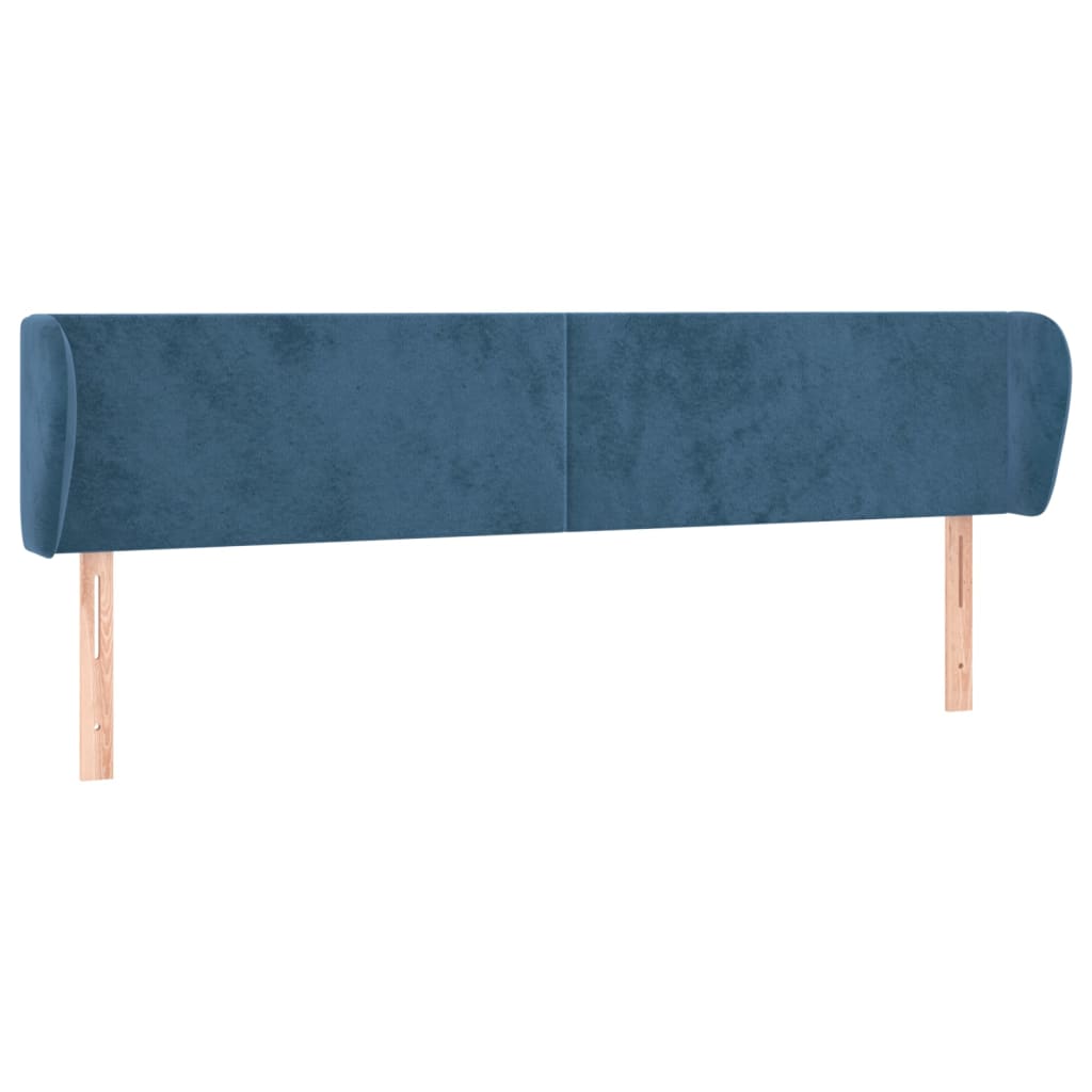 Hoofdbord met randen 203x23x78/88 cm fluweel donkerblauw is nu te koop bij PeponiXL, paradijselijk wonen!