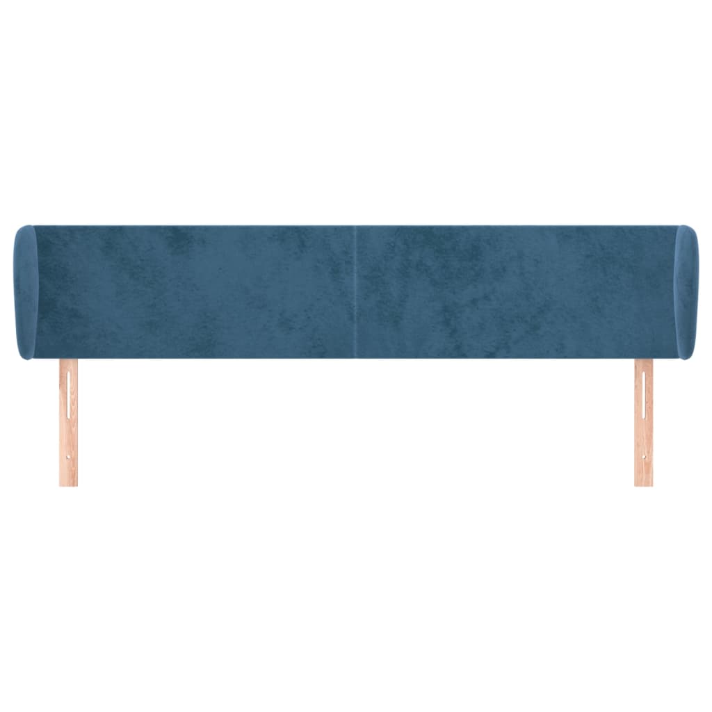 Hoofdbord met randen 203x23x78/88 cm fluweel donkerblauw is nu te koop bij PeponiXL, paradijselijk wonen!
