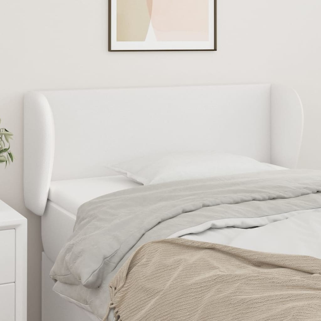 Hoofdbord met randen 103x23x78/88 cm kunstleer wit is nu te koop bij PeponiXL, paradijselijk wonen!