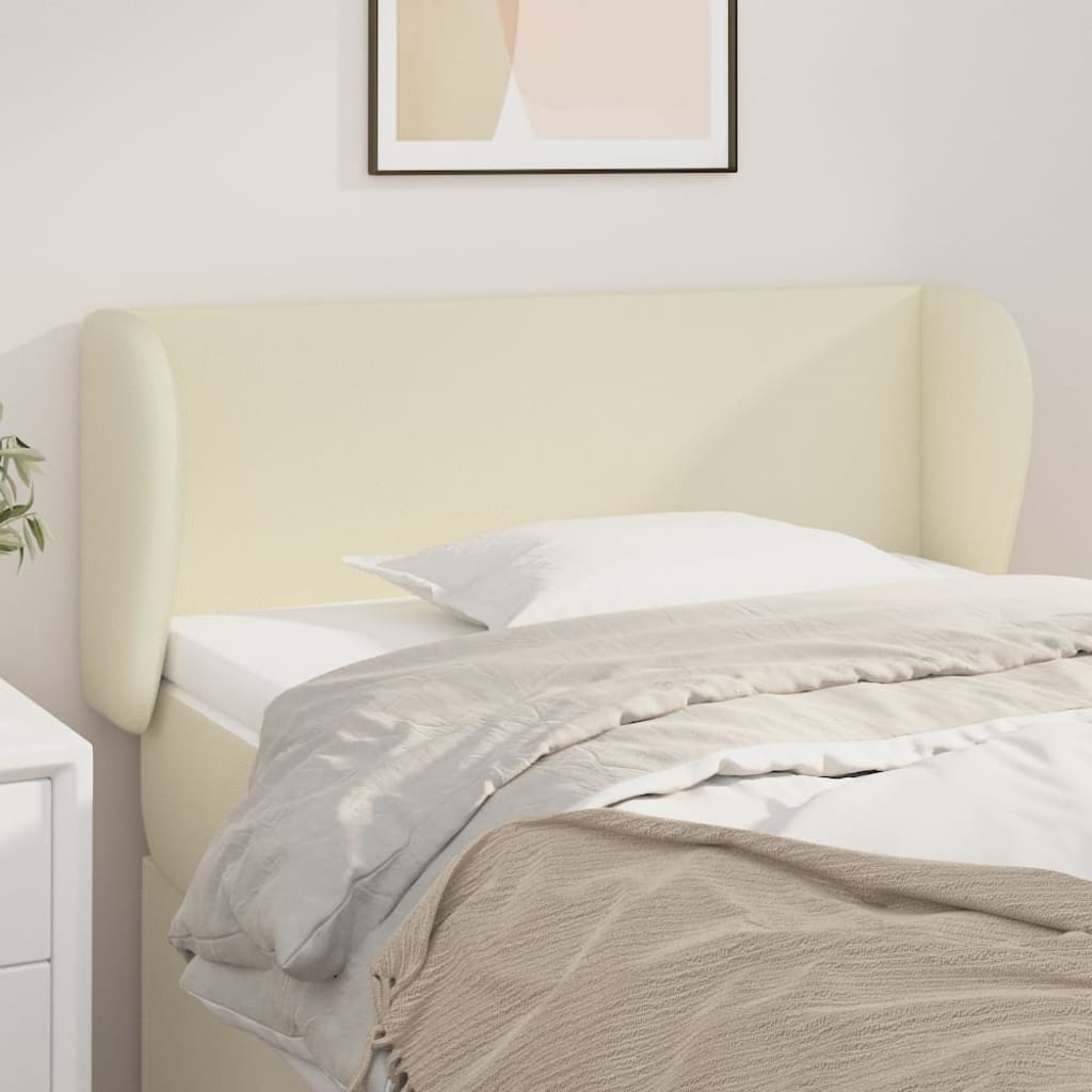 Hoofdbord met randen 103x23x78/88 cm kunstleer crèmekleurig is nu te koop bij PeponiXL, paradijselijk wonen!