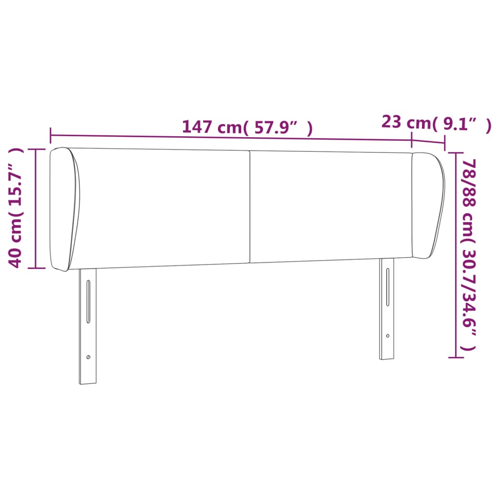Hoofdbord met randen 147x23x78/88 cm kunstleer zwart is nu te koop bij PeponiXL, paradijselijk wonen!