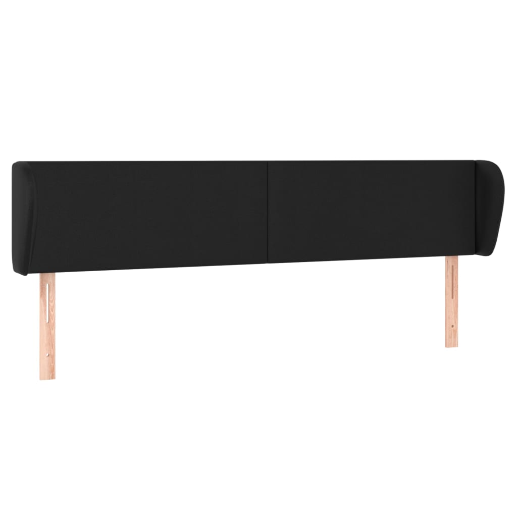 Hoofdbord met randen 163x23x78/88 cm kunstleer zwart is nu te koop bij PeponiXL, paradijselijk wonen!