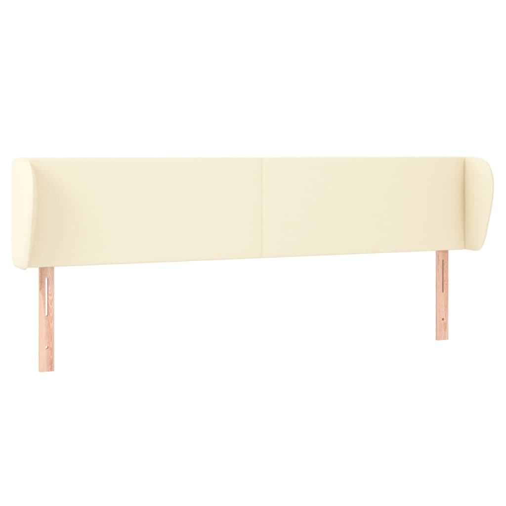 Hoofdbord met randen 183x23x78/88 cm kunstleer crèmekleurig is nu te koop bij PeponiXL, paradijselijk wonen!