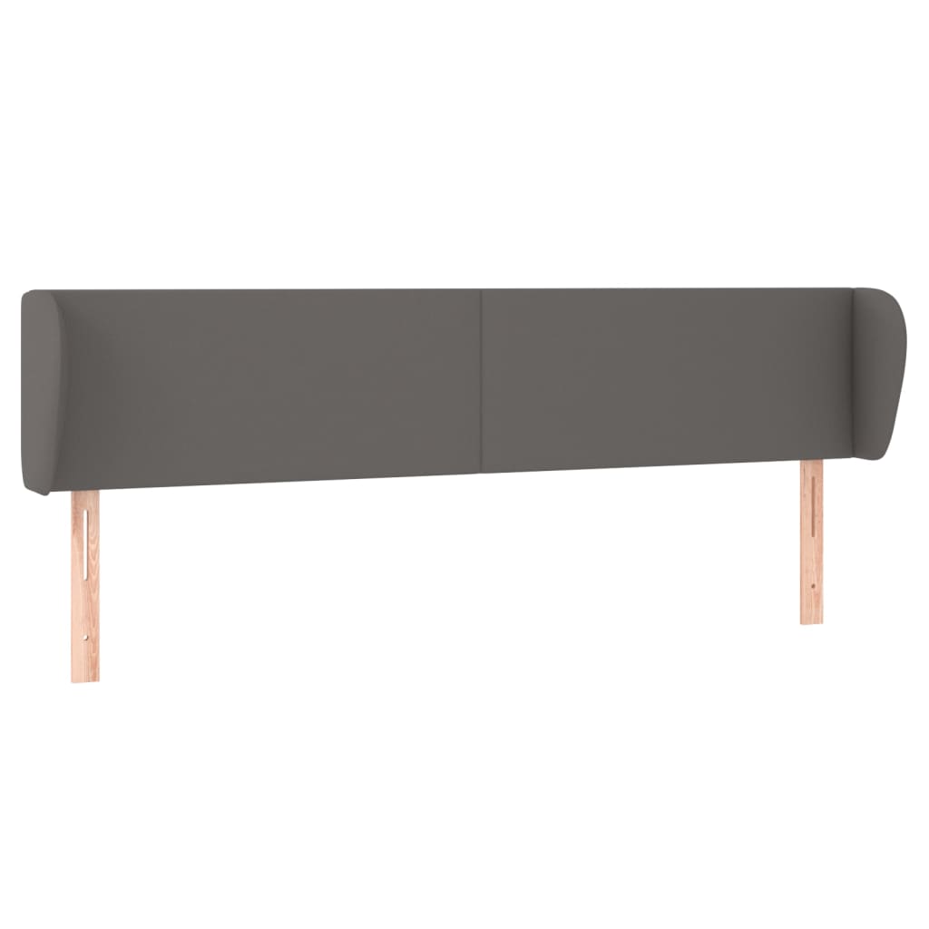 Hoofdbord met randen 203x23x78/88 cm kunstleer grijs is nu te koop bij PeponiXL, paradijselijk wonen!