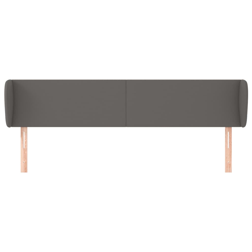 Hoofdbord met randen 203x23x78/88 cm kunstleer grijs is nu te koop bij PeponiXL, paradijselijk wonen!