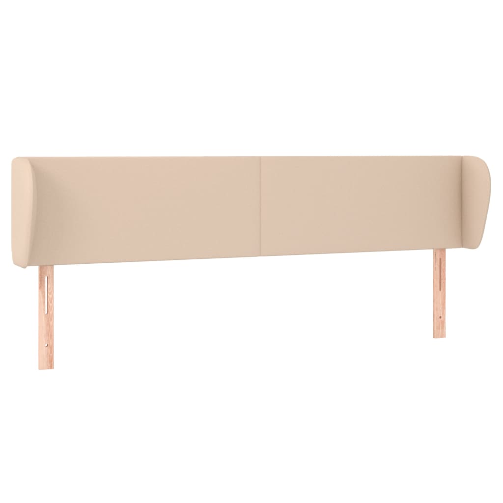 Hoofdbord met randen 203x23x78/88 cm kunstleer cappuccinokleur is nu te koop bij PeponiXL, paradijselijk wonen!