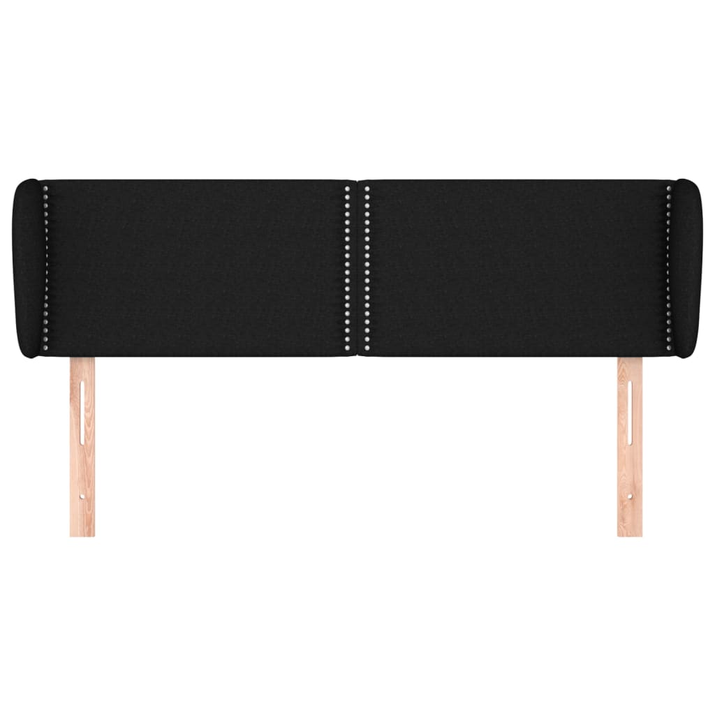 Hoofdbord met randen 147x23x78/88 cm stof zwart is nu te koop bij PeponiXL, paradijselijk wonen!
