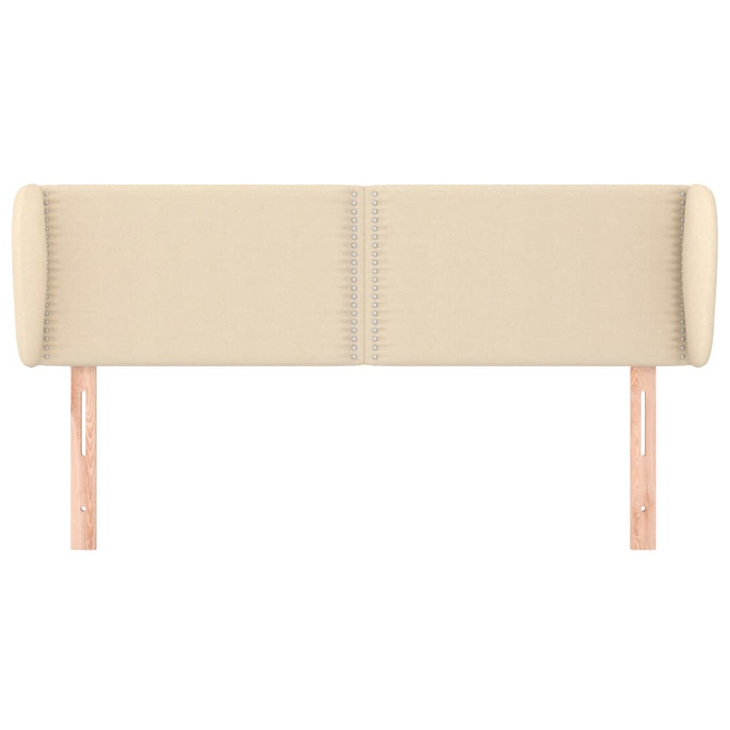 Hoofdbord met randen 147x23x78/88 cm stof crèmekleurig is nu te koop bij PeponiXL, paradijselijk wonen!