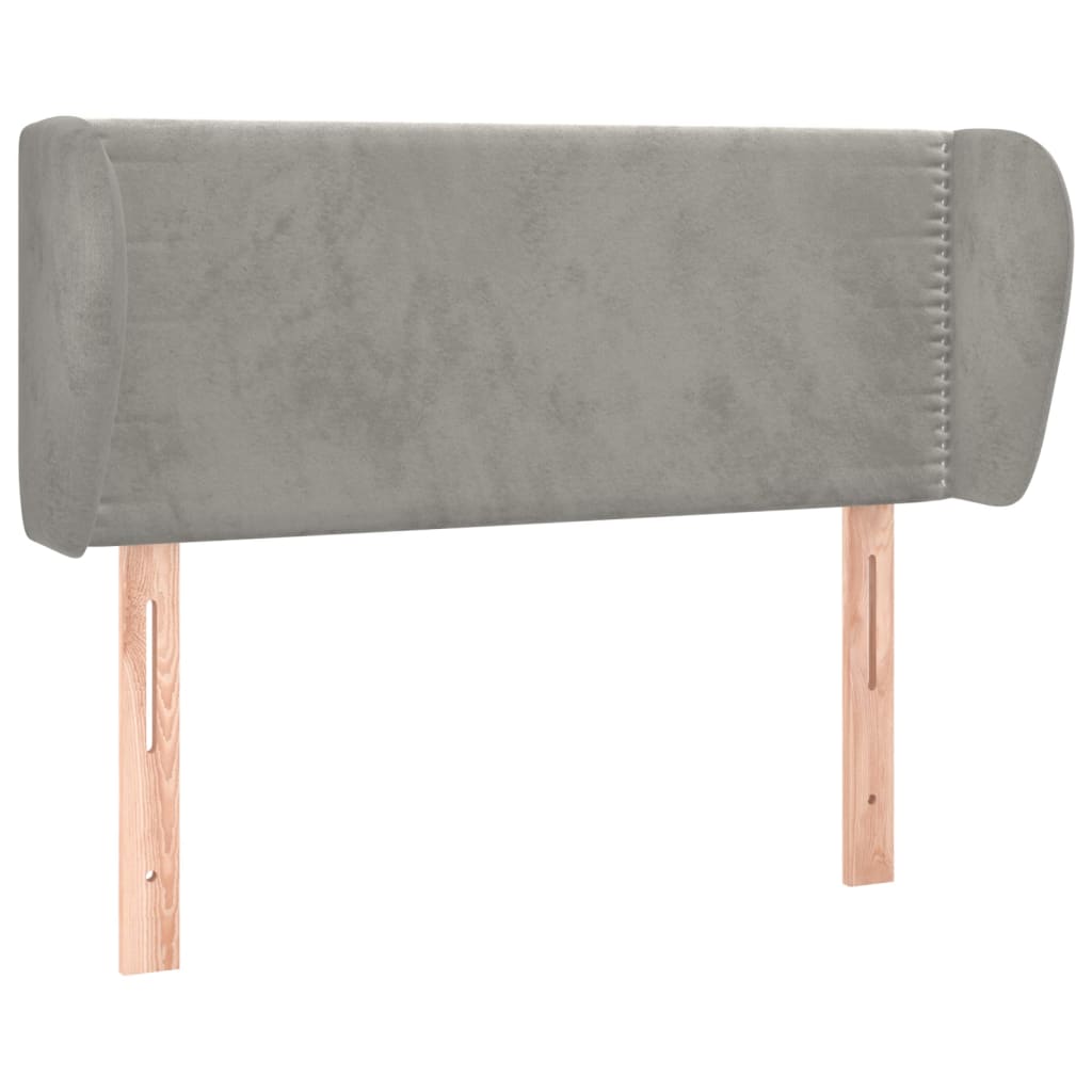 Hoofdbord met randen 83x23x78/88 cm fluweel lichtgrijs is nu te koop bij PeponiXL, paradijselijk wonen!