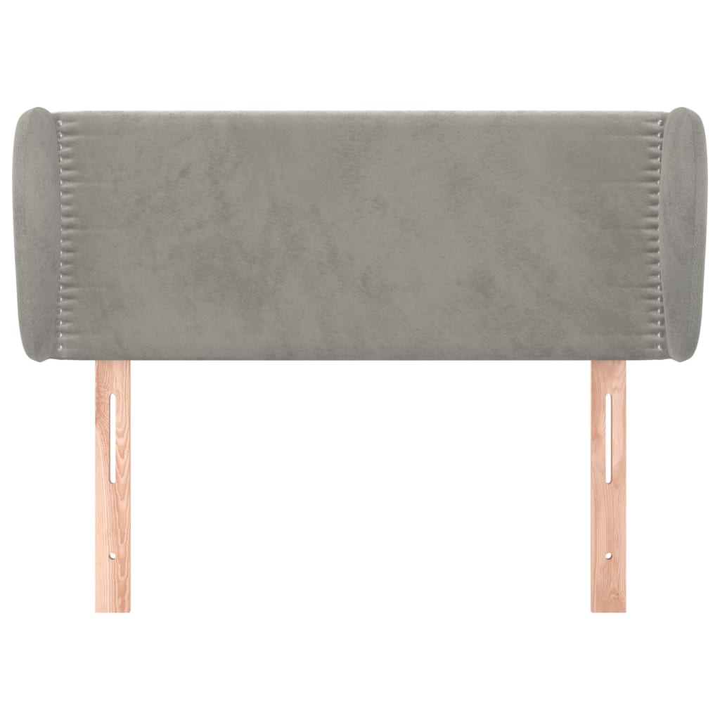 Hoofdbord met randen 83x23x78/88 cm fluweel lichtgrijs is nu te koop bij PeponiXL, paradijselijk wonen!