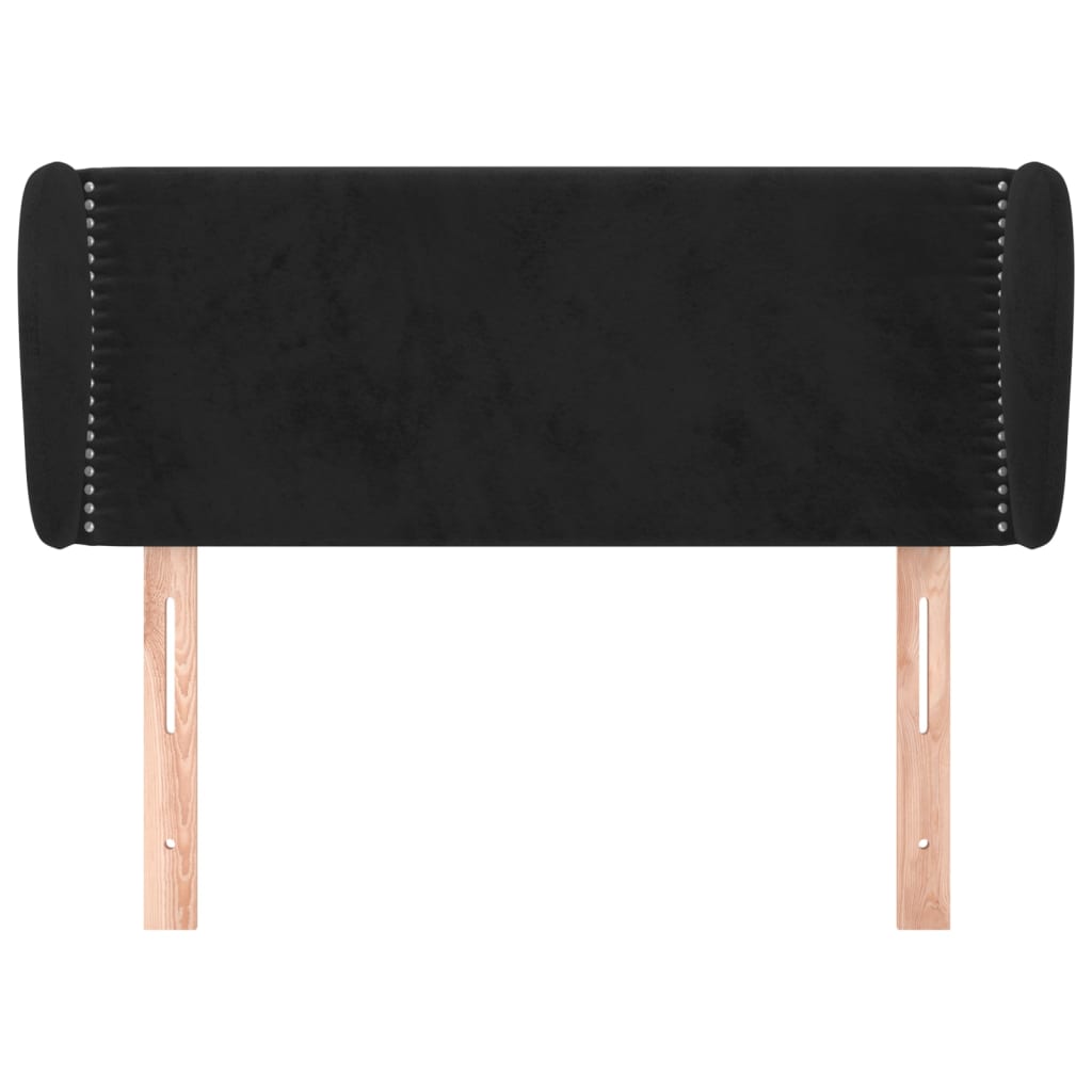 Hoofdbord met randen 83x23x78/88 cm fluweel zwart is nu te koop bij PeponiXL, paradijselijk wonen!