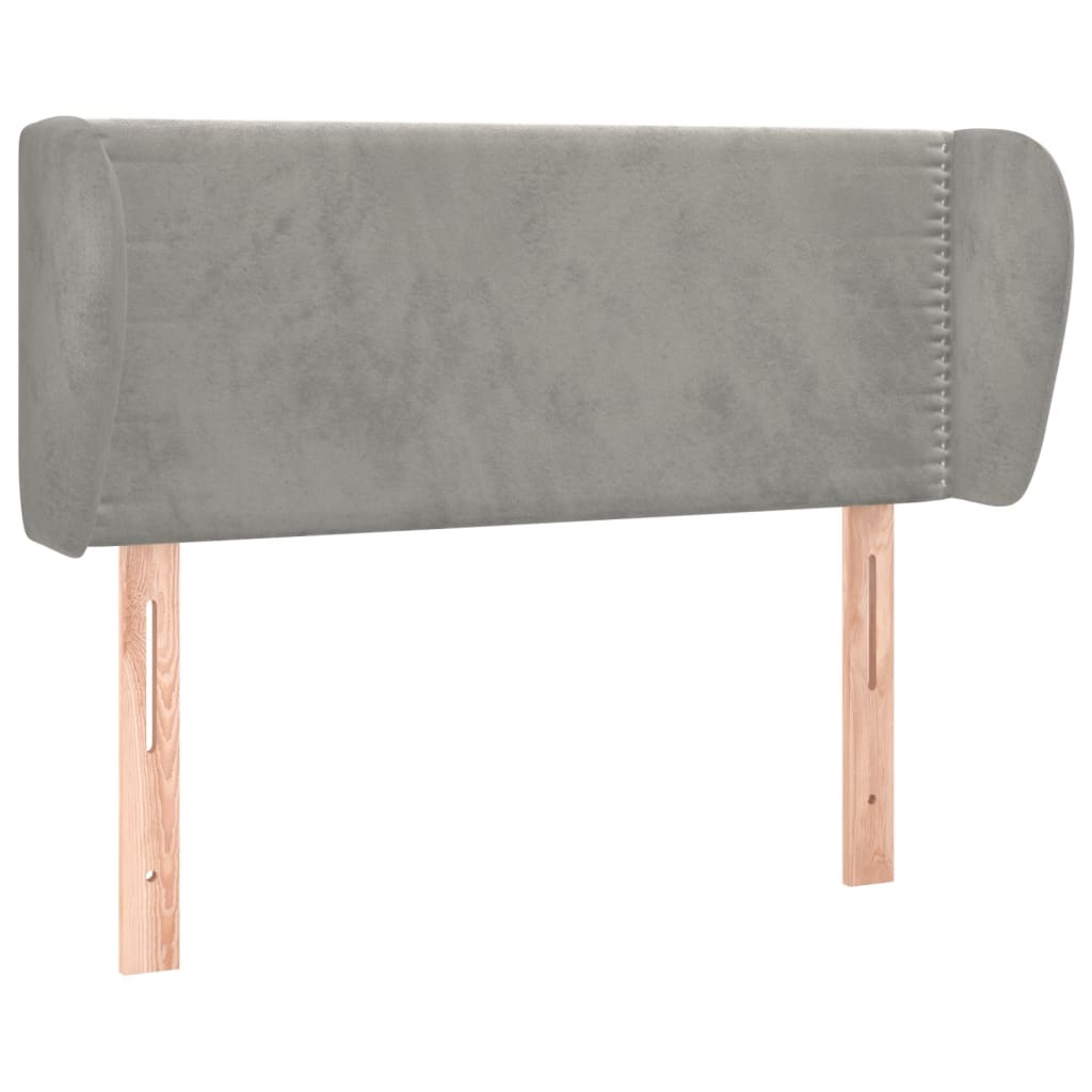Hoofdbord met randen 93x23x78/88 cm fluweel lichtgrijs is nu te koop bij PeponiXL, paradijselijk wonen!