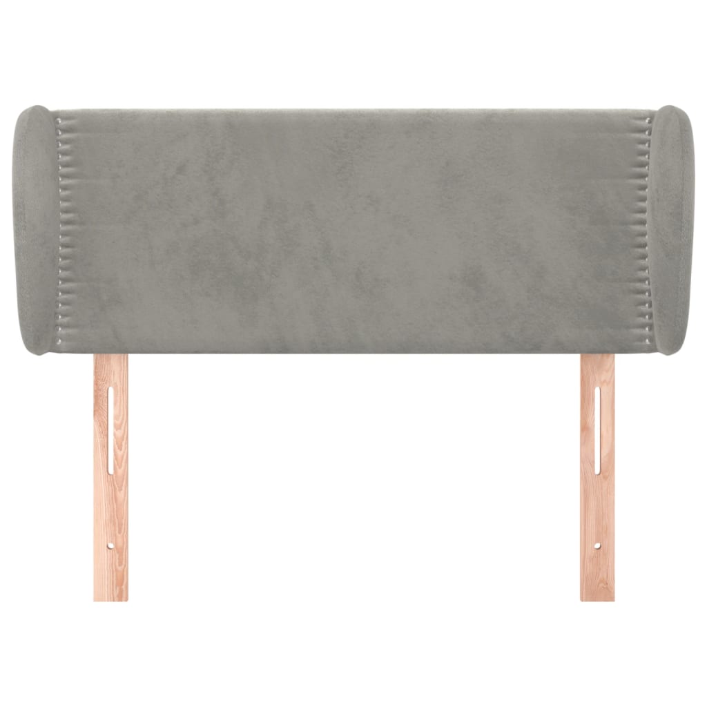 Hoofdbord met randen 93x23x78/88 cm fluweel lichtgrijs is nu te koop bij PeponiXL, paradijselijk wonen!