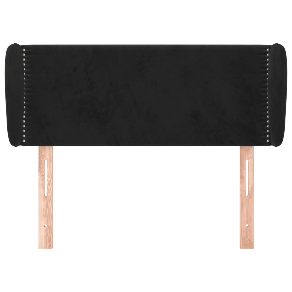 Hoofdbord met randen 93x23x78/88 cm fluweel zwart is nu te koop bij PeponiXL, paradijselijk wonen!