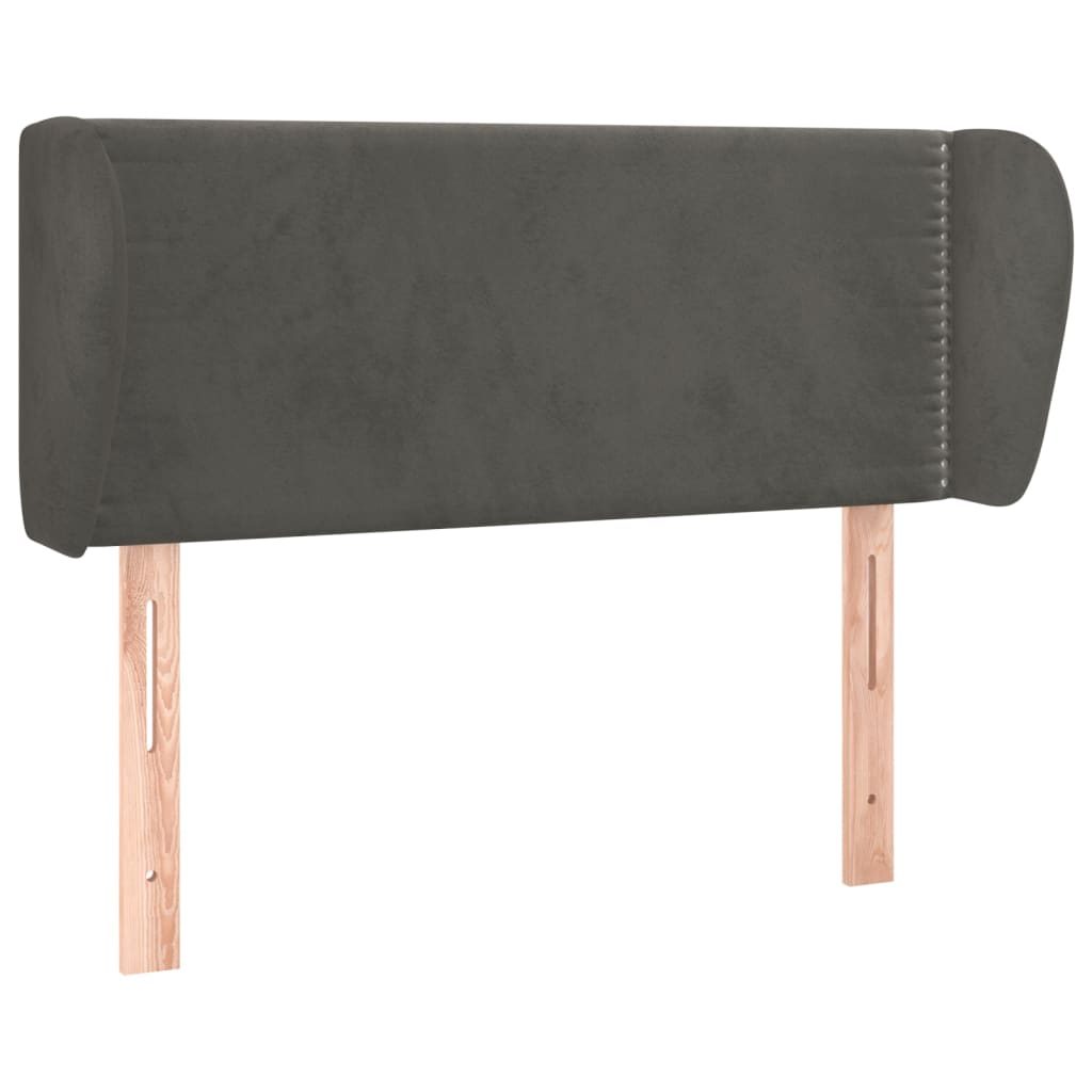 Hoofdbord met randen 103x23x78/88 cm fluweel donkergrijs is nu te koop bij PeponiXL, paradijselijk wonen!
