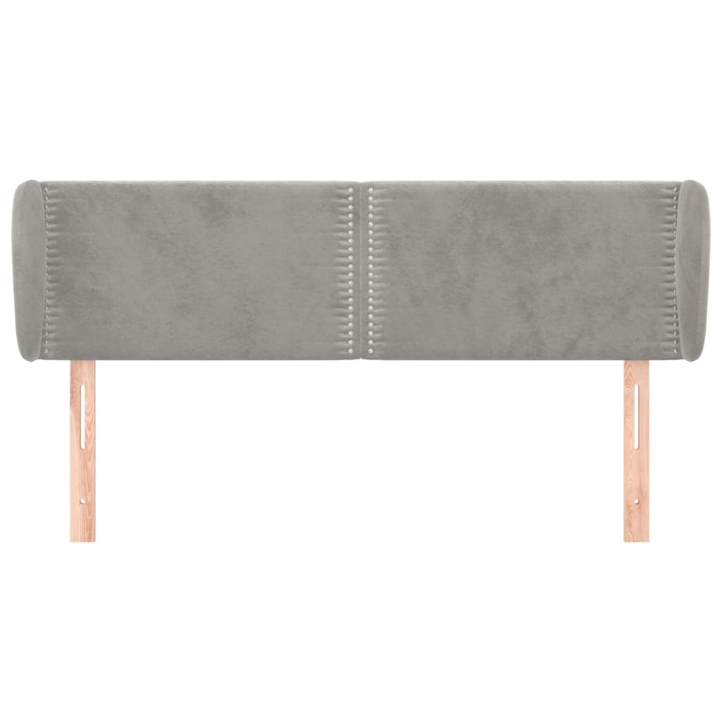 Hoofdbord met randen 147x23x78/88 cm fluweel lichtgrijs is nu te koop bij PeponiXL, paradijselijk wonen!