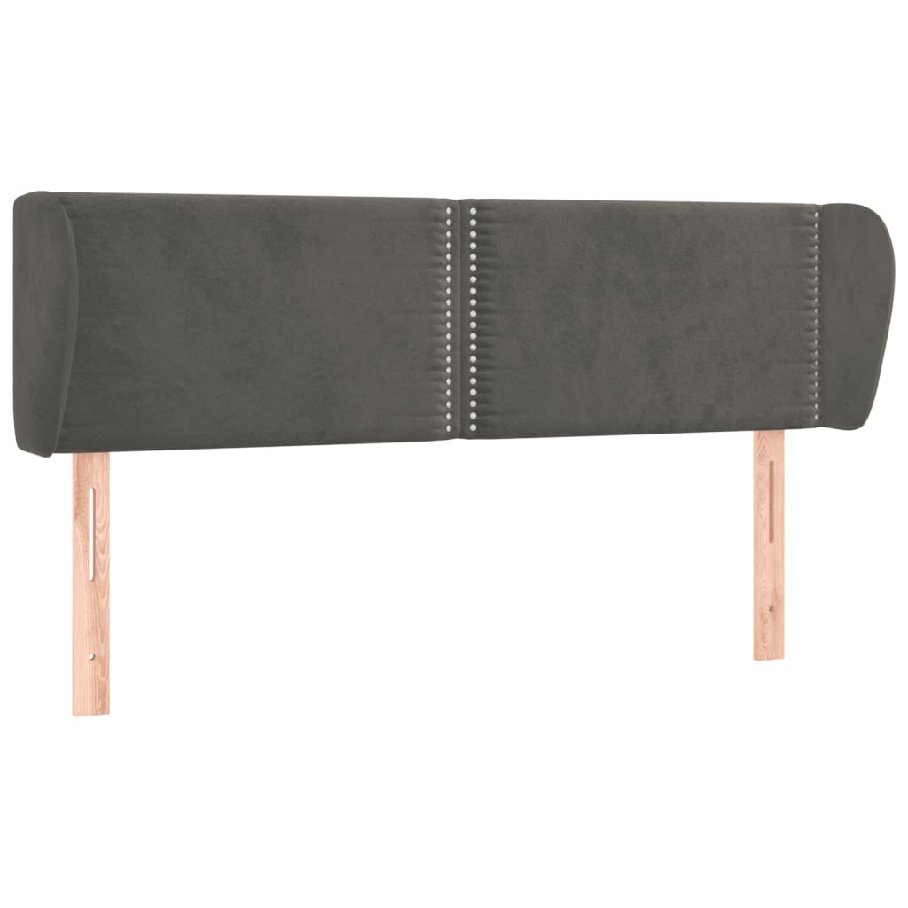 Hoofdbord met randen 147x23x78/88 cm fluweel donkergrijs is nu te koop bij PeponiXL, paradijselijk wonen!