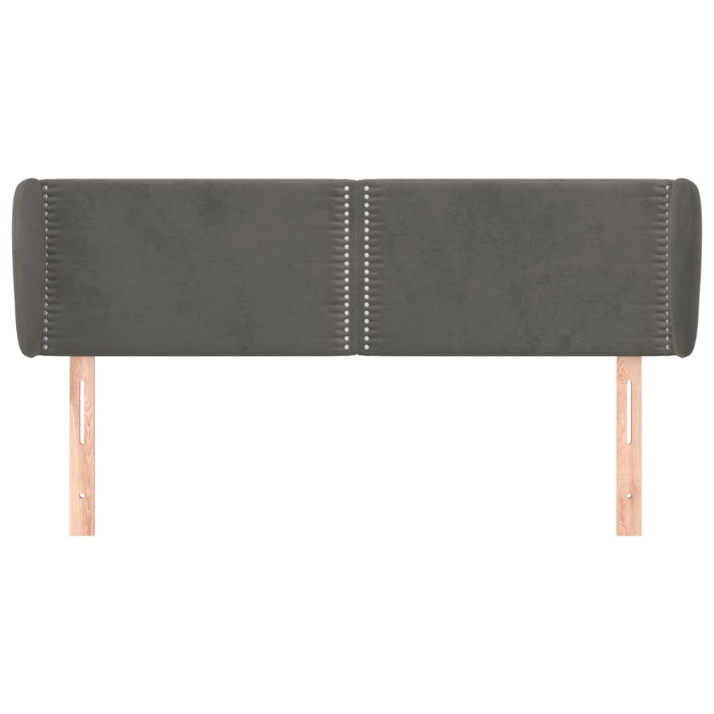 Hoofdbord met randen 147x23x78/88 cm fluweel donkergrijs is nu te koop bij PeponiXL, paradijselijk wonen!