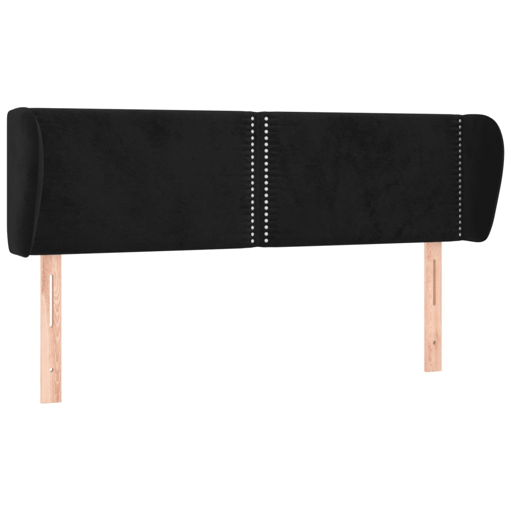 Hoofdbord met randen 147x23x78/88 cm fluweel zwart is nu te koop bij PeponiXL, paradijselijk wonen!