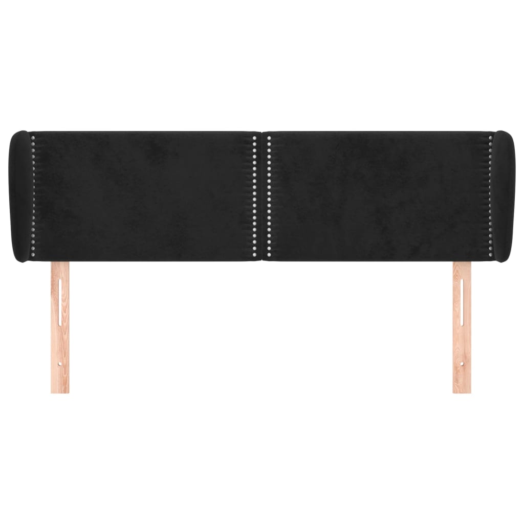 Hoofdbord met randen 147x23x78/88 cm fluweel zwart is nu te koop bij PeponiXL, paradijselijk wonen!